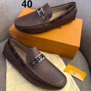 Louis Vuitton Loafers with a Brown and Monogram Design