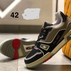 Louis Vuitton Sneakers with a Black and Gray Pattern