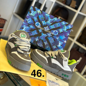 Louis Vuitton Sneakers with a Gray and White Pattern