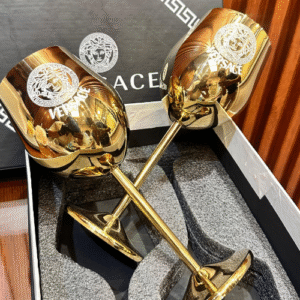 Versace Glasses with a Gold and Metallic Finish