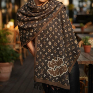 Louis Vuitton Stole With Brown Monogram Pattern