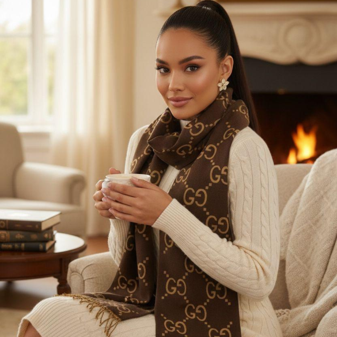 Gucci Stole With a Brown And Beige Pattern