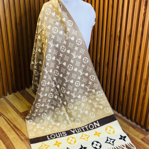 Louis Vuitton Stole With a Tan And Cream Monogram Pattern