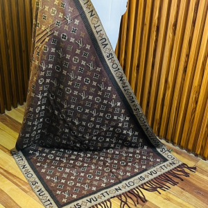 Louis Vuitton Stole With a Brown And Beige Monogram Pattern