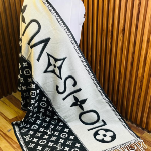 Louis Vuitton Stole With a Black And White Pattern