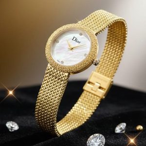Dior Watch With a Gold Finish And a Mother-of-Pearl Dial