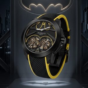 Jacob & Co Black Watch With Yellow Accents And a Batman Inspired Dial