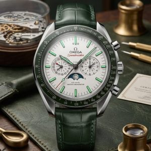 Omega Green-And-Silver Speedmaster Watch