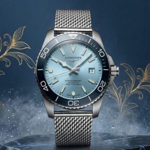 Longines Automatic Stainless-Steel Watch With An Ice-Blue Dail